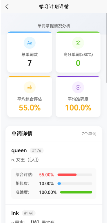 DeepWord进度界面